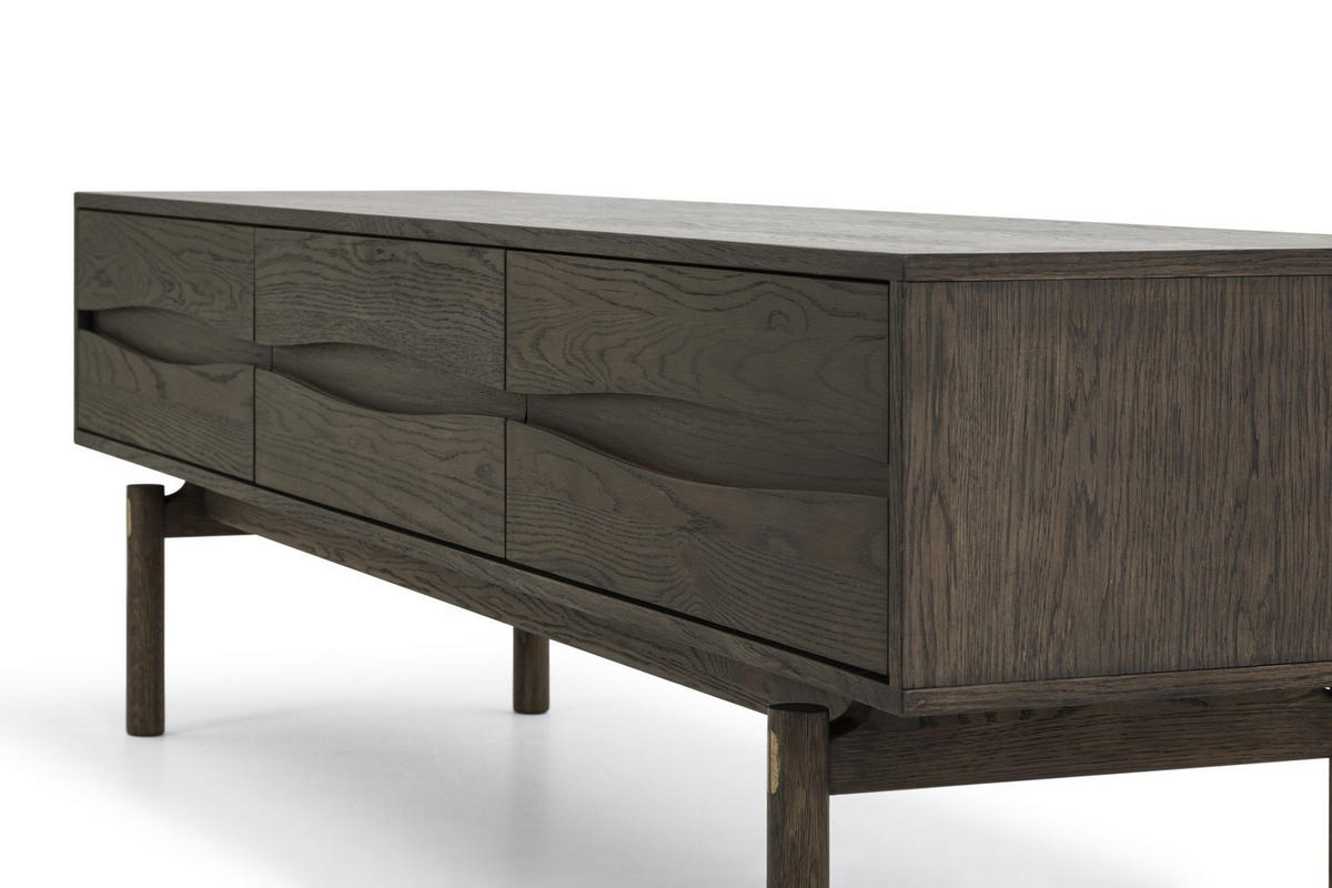 TV-MÖBEL Celeste, Braune Massiveiche - Braun, Holz (45/53/186cm) - WOODEK