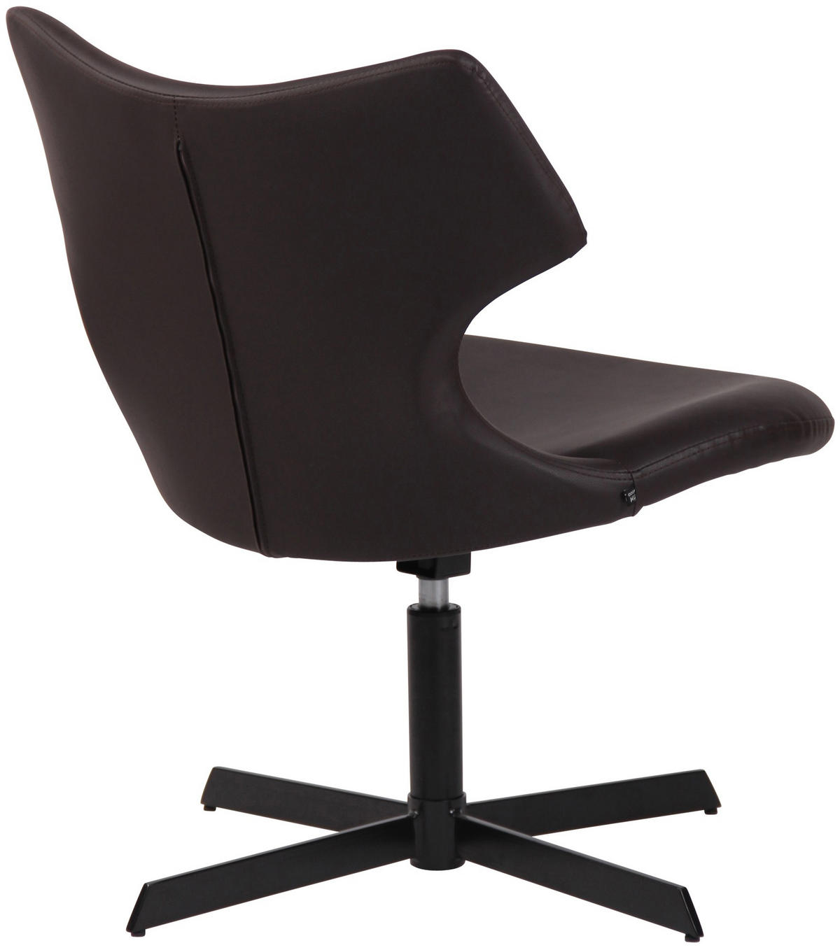 DREHSTUHL Lederlook braun - Schwarz/Braun, Textil/Metall (65/79/69cm) - CLP