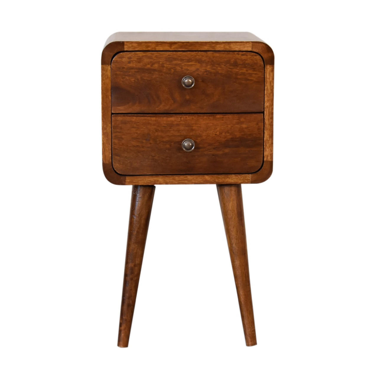 NACHTTISCH aus Massivholz - Messingfarben/Braun, Holz/Metall (30/55/30cm) - Artisan Furniture