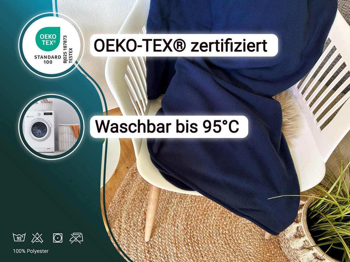 KUSCHELDECKE, 130x170 cm, 100% Polyester, Blau - Dunkelblau, Textil (130/170cm) - Zollner