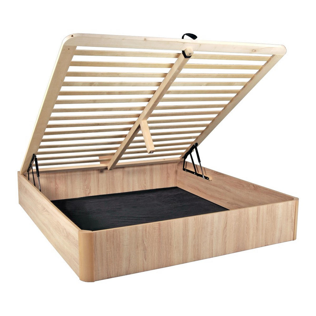 KASTENBETT VERSO mit Lattenrost / 160x200 cm - Eiche Hell Dekor - Sonoma Eiche, Holzwerkstoff (160/200cm) - Weber Industries