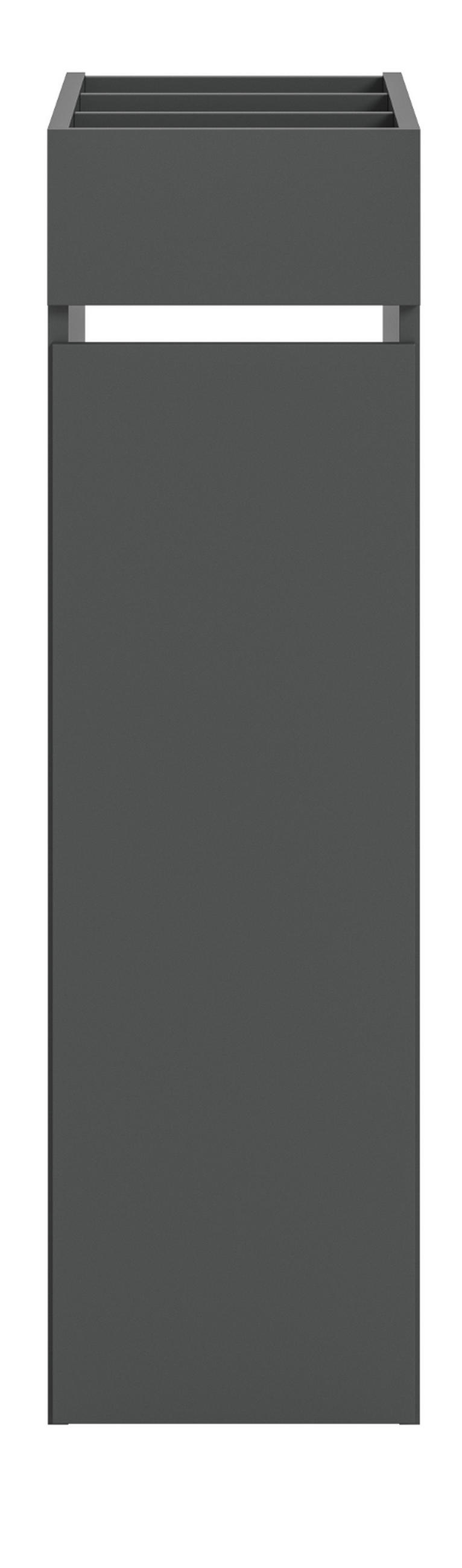 BADSCHRANK grau, Anstellregal mit Apothekerauszug 29 x 101 cm - Schwarz/Grau, Holzwerkstoff/Metall (29/101/60cm) - Inn.Furn