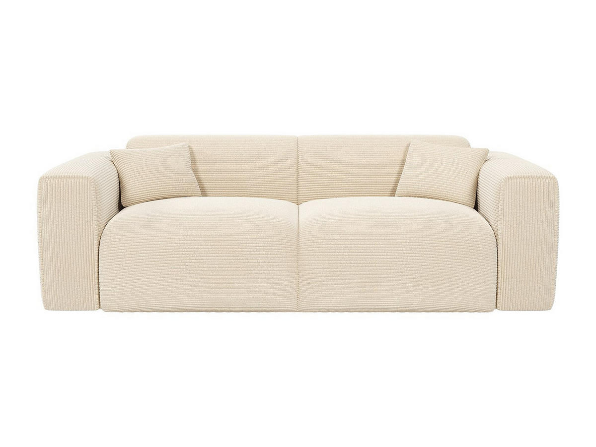 SOFA 3-Sitzer mit Matratze - Cord - Beige - POGNIA - Beige, Textil (216/73/100cm) - Vente-Unique