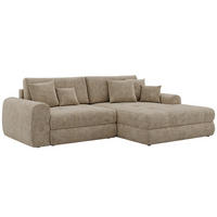 ROHOVÁ SEDAČKA ARELIA L - Béžová Hrubě tkaná žinylka - Vlevo - černá/béžová, textil/plast (292/205cm) - MKS