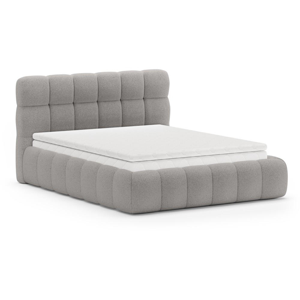 POLSTERBETT Cleo mit Matratze und Topper, 180x200 cm, Grau - Grau, Textil (180/200cm) - Beautysofa
