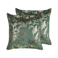 DEKOKISSEN 2er-Set Smaragdgrün 45/45 cm Daffodil - Smaragdgrün, Textil (45/45cm) - Beliani