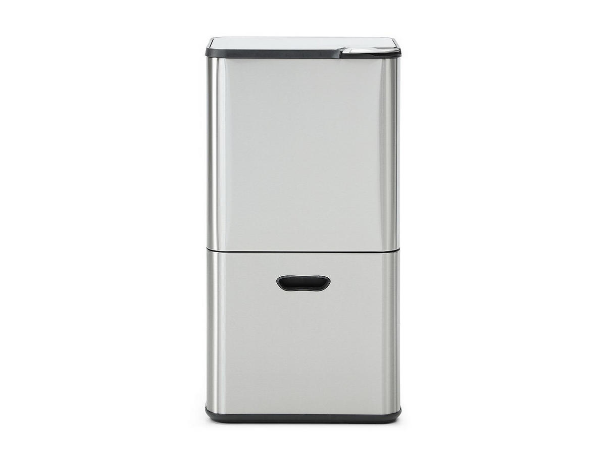 ANTI-FINGERABDRUCK-MÜLLTRENNSYSTEM aus Edelstahl – 63 L – 3 Behälter – ZAMILO - Silberfarben, Metall (41.5/77.8/31.4cm) - Vente-Unique