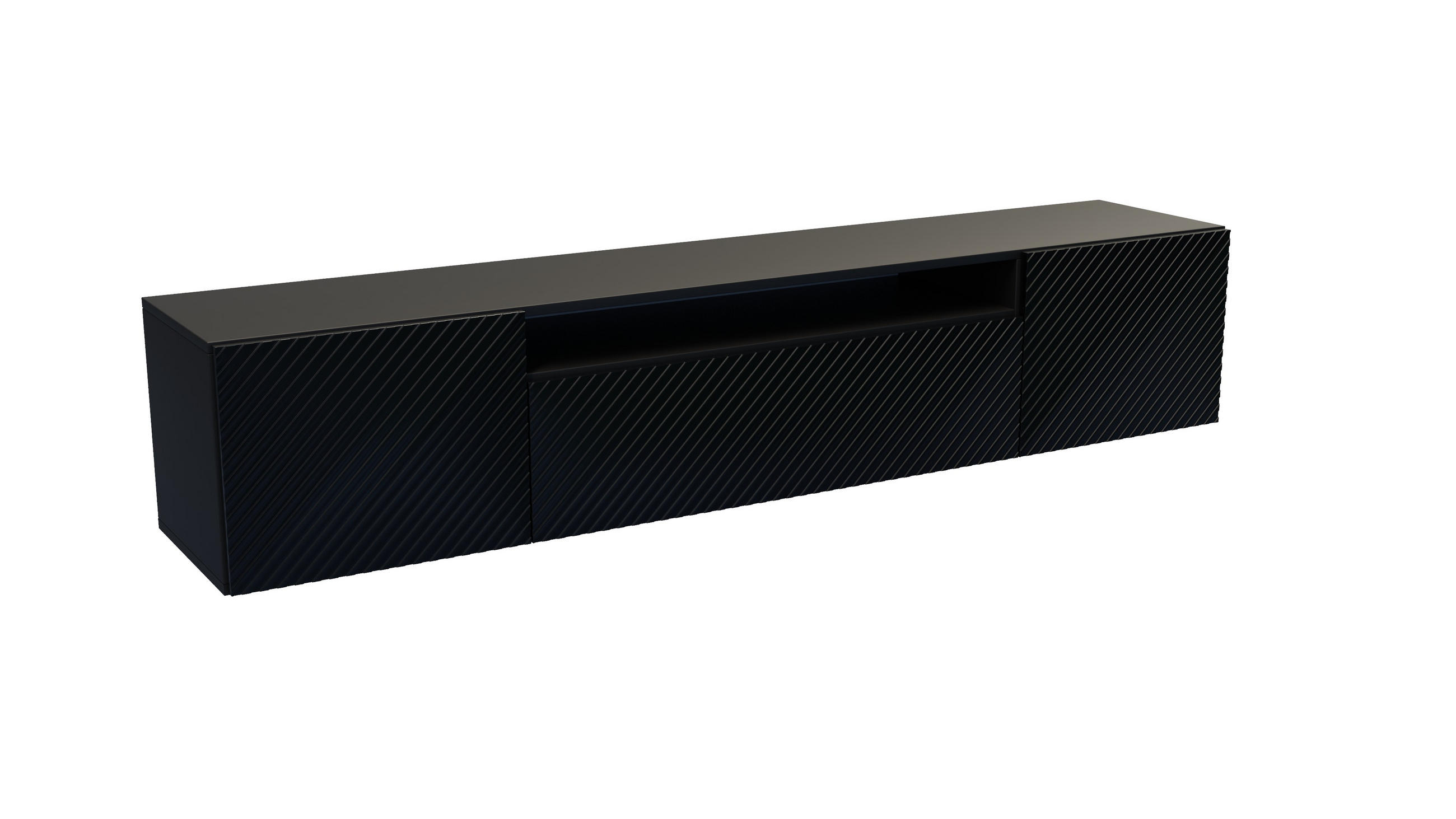 Meblini Tv-Schrank Schwarz 200x40x41 cm
