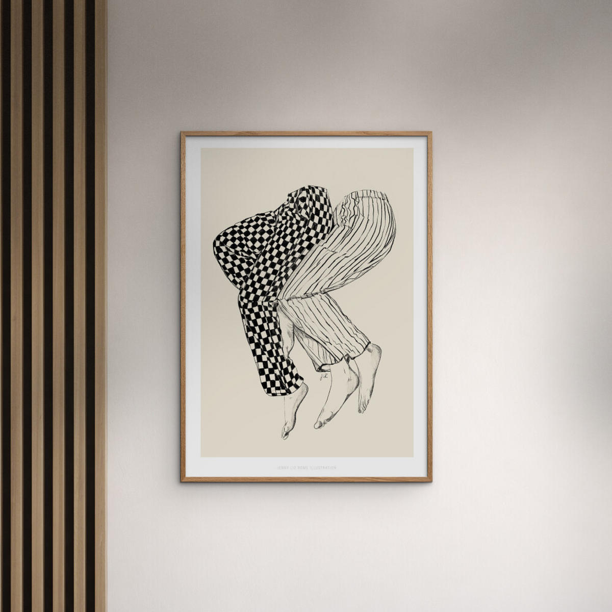 POSTER mit Rahmen Jenny Liz Rome - Love 1 - Eichefarben/Naturfarben, Holz/Papier (70/100cm) - Poster&Frame