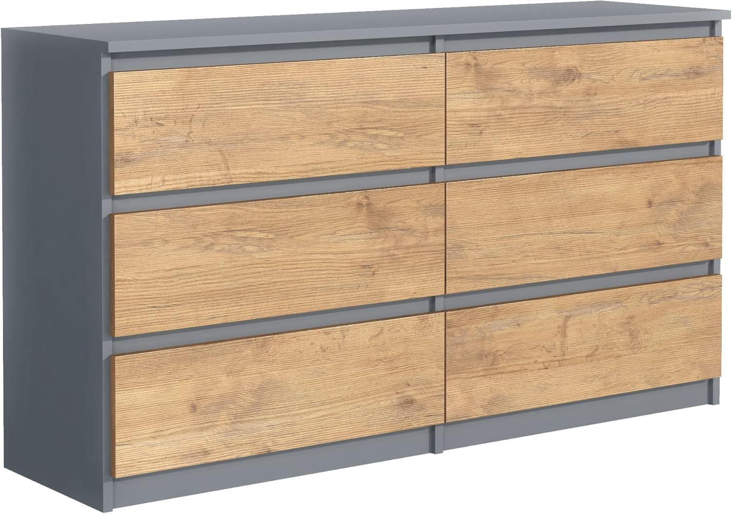 Mobelsta Kommode Anthrazit, Esche 138.5x78.5x39 cm