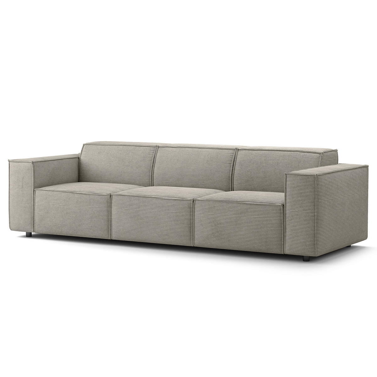 3-SITZER SOFA - Graubraun, Textil (260/70/96cm) - home24