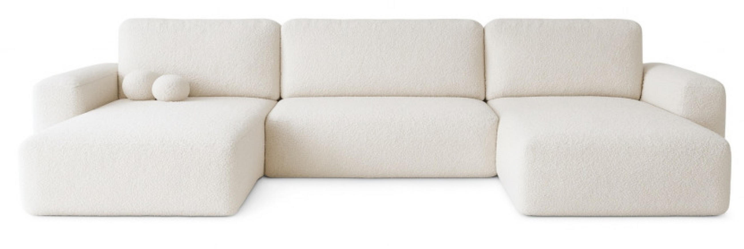 ECKSOFA Weiß U ILO Mit Bettkasten Und Schlaffunktion - Weiß, Textil (374/177cm) - Sepro Meble