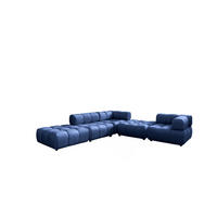 ECKSOFA Corner Modular, Veloursstoff Bluvel, Tintenblau, Links, Bolla - Blau, Holz (288/288cm) - Kaiser Möbel