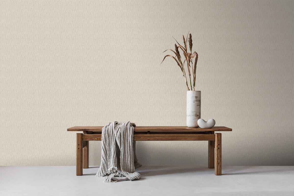 TAPETE Leinen-Optik 53 cm x 10 m - Beige, Papier (53/1000cm) - Sanders & Sanders