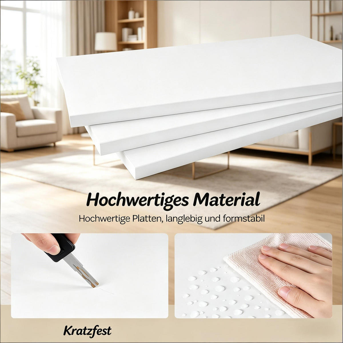 BÜCHERREGAL Weiß 5 offene Fächer und Massivholzfüße 60/24/144 cm - Weiß, Holz (24/144/60cm) - PANGIVO