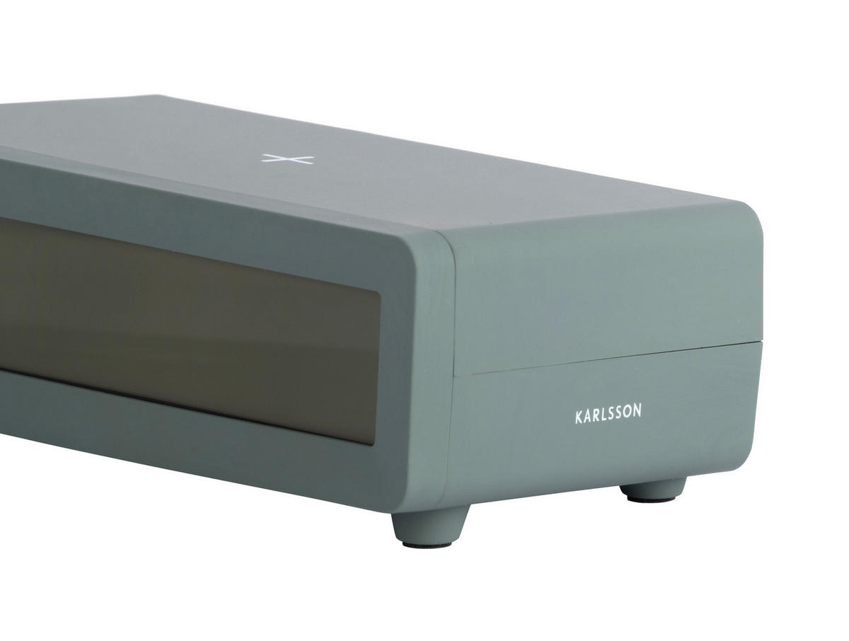 WECKER Berlin LCD with Charger - Grün - 8/4,5 cm - Grün, Kunststoff (8/4/8cm) - Karlsson