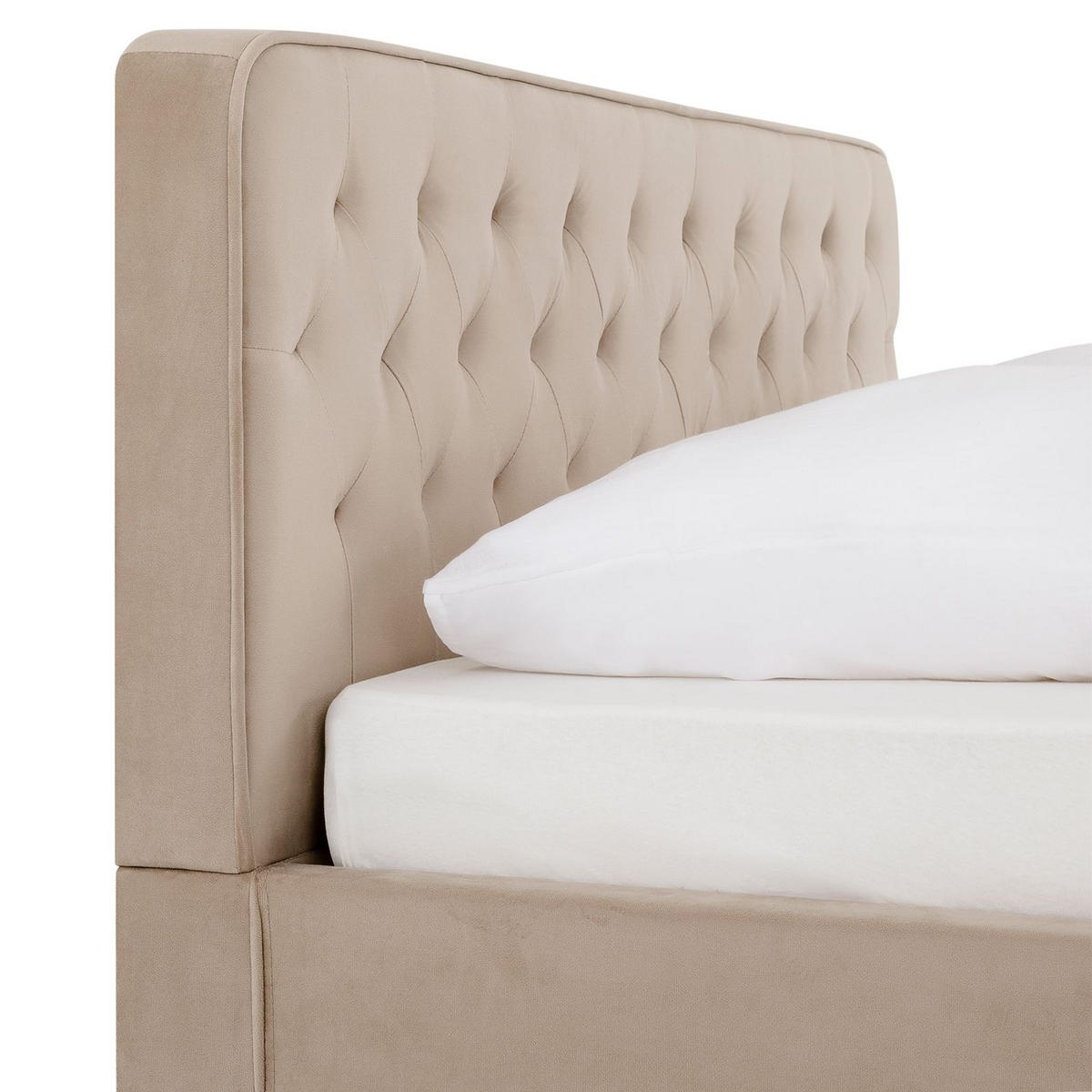 POLSTERBETT GLAMOUR 140x200 cm beige - Beige, Textil (140/200cm) - CARO-Möbel