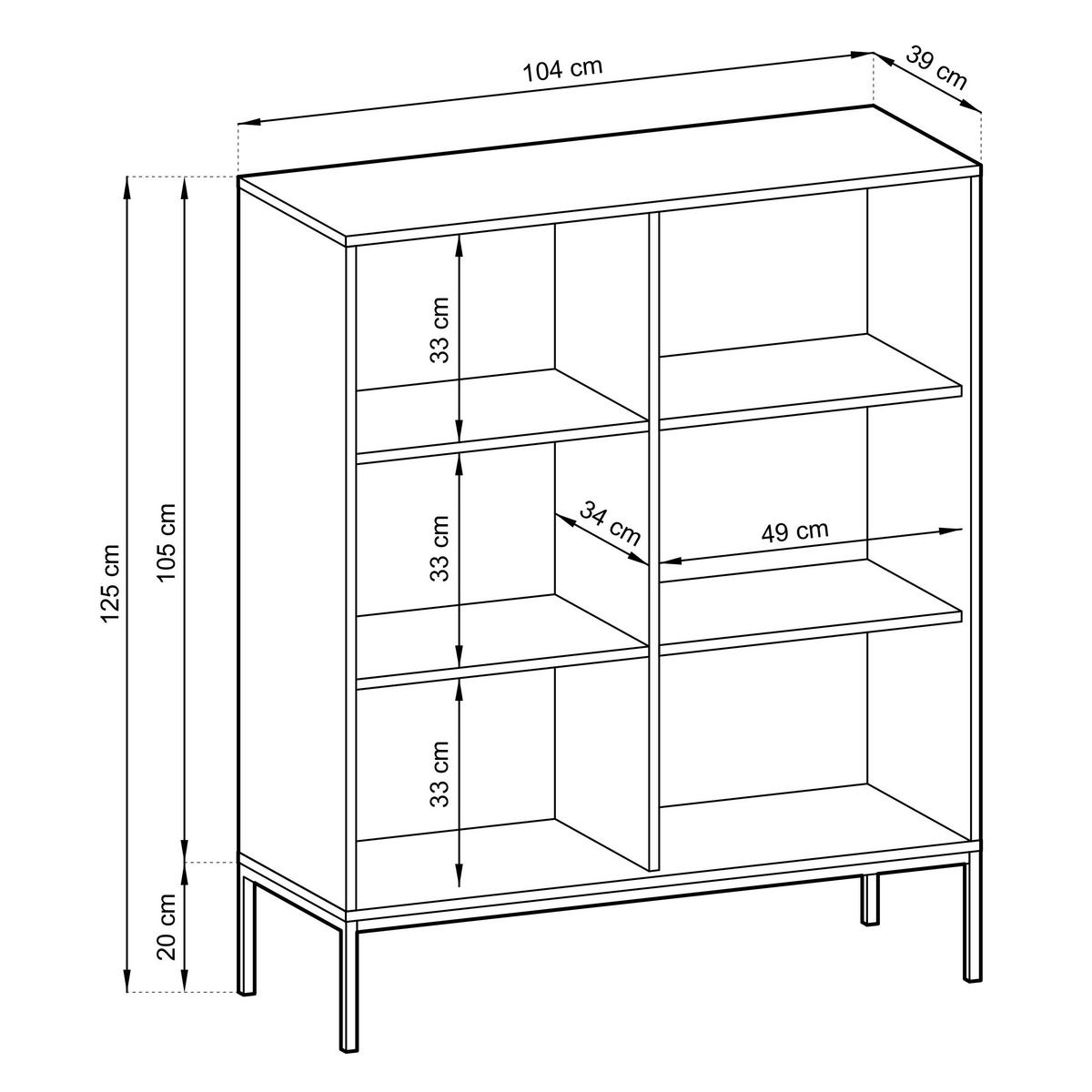 HIGHBOARD Nova Grün, Schwarze Beine und Goldene Griffe - Goldfarben/Schwarz, Holzwerkstoff/Metall (104/125/39cm) - Bettso