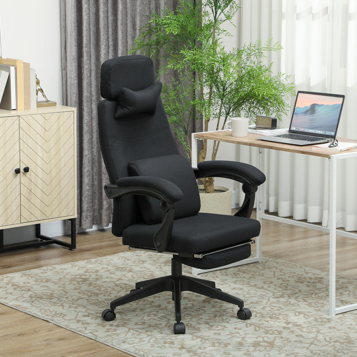 DREHSTUHL DE-11761 62/68/127 cm Schwarz - Schwarz, Textil (62/127/68cm) - ComfortXL