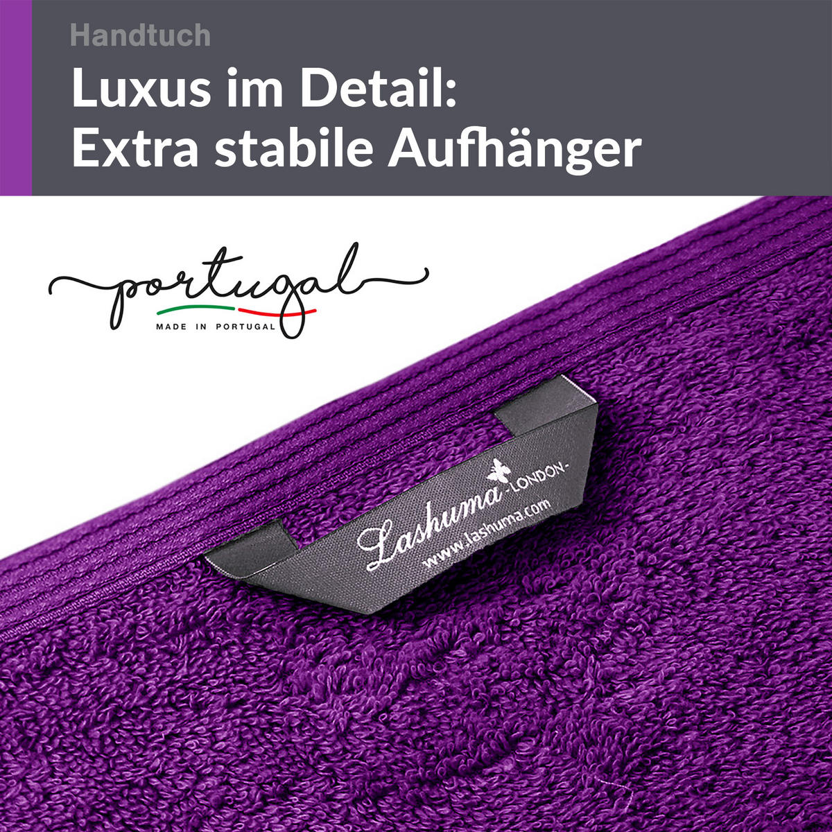 HANDTUCH 50x100 cm London Aubergine Lila 4er Set - Aubergine, Textil (50/100cm) - Lashuma