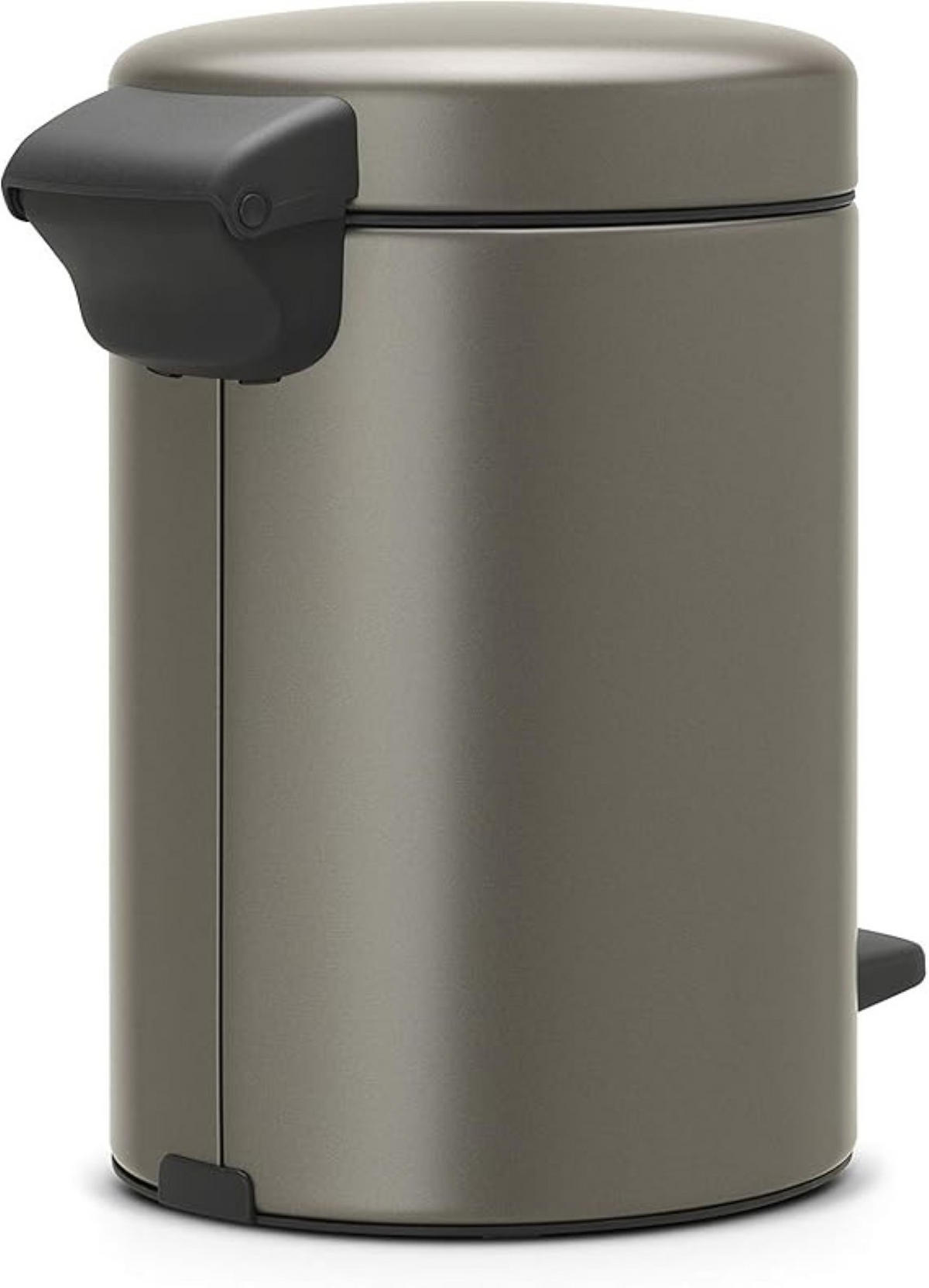 MÜLLEIMER klassisch Mit Soft Verschluss 3 Liter 26,4 x 16,8 x 23,5 cm Metall Platin - Grau, Metall (16.8/26.4/23.5cm) - PROREGAL