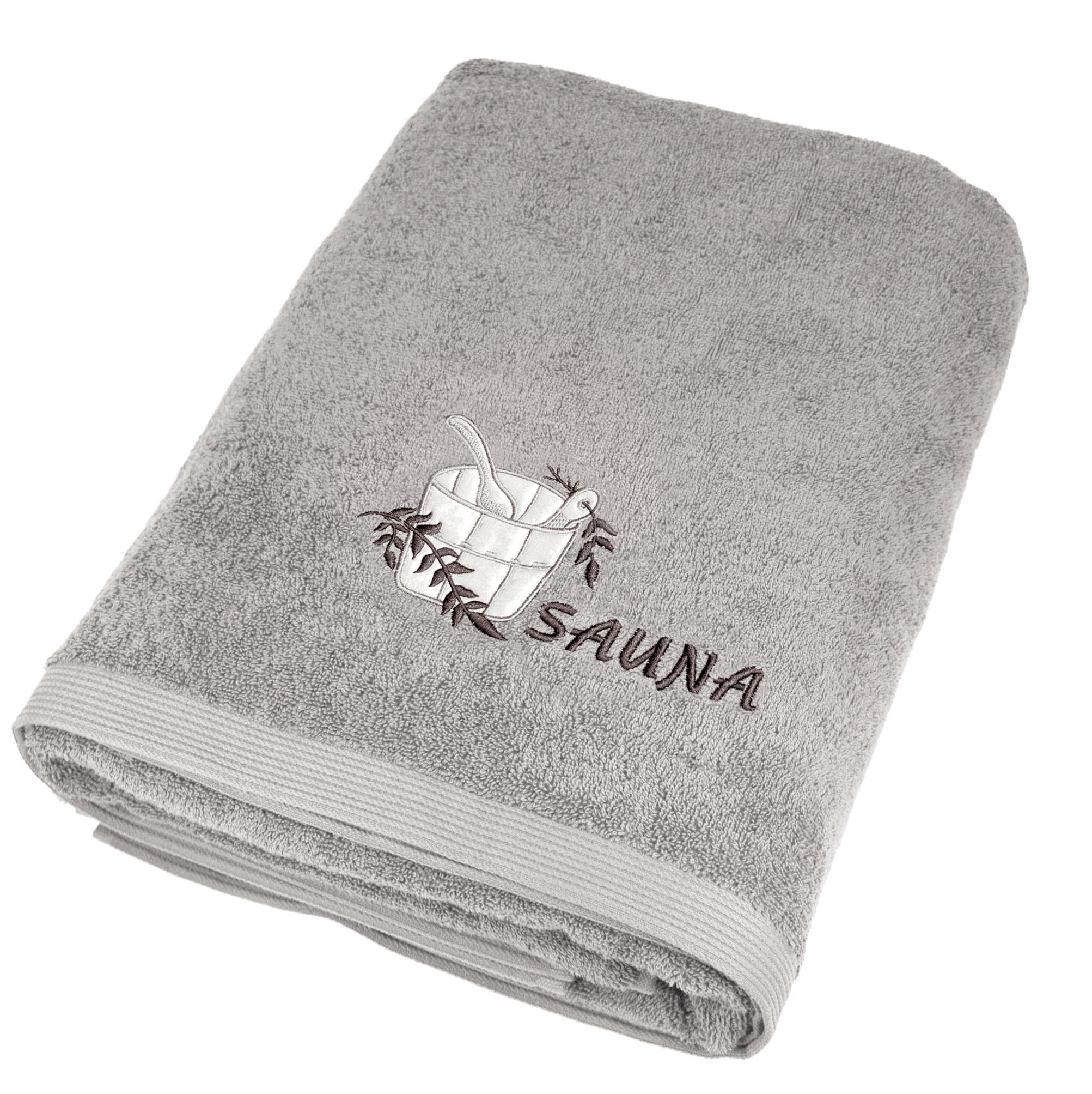 SAUNATUCH Lillby Stein Grau 100x200 cm - Hellgrau, Textil (100/200cm) - Lashuma