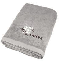 SAUNATUCH Lillby Stein Grau 100x200 cm - Hellgrau, Textil (100/200cm) - Lashuma