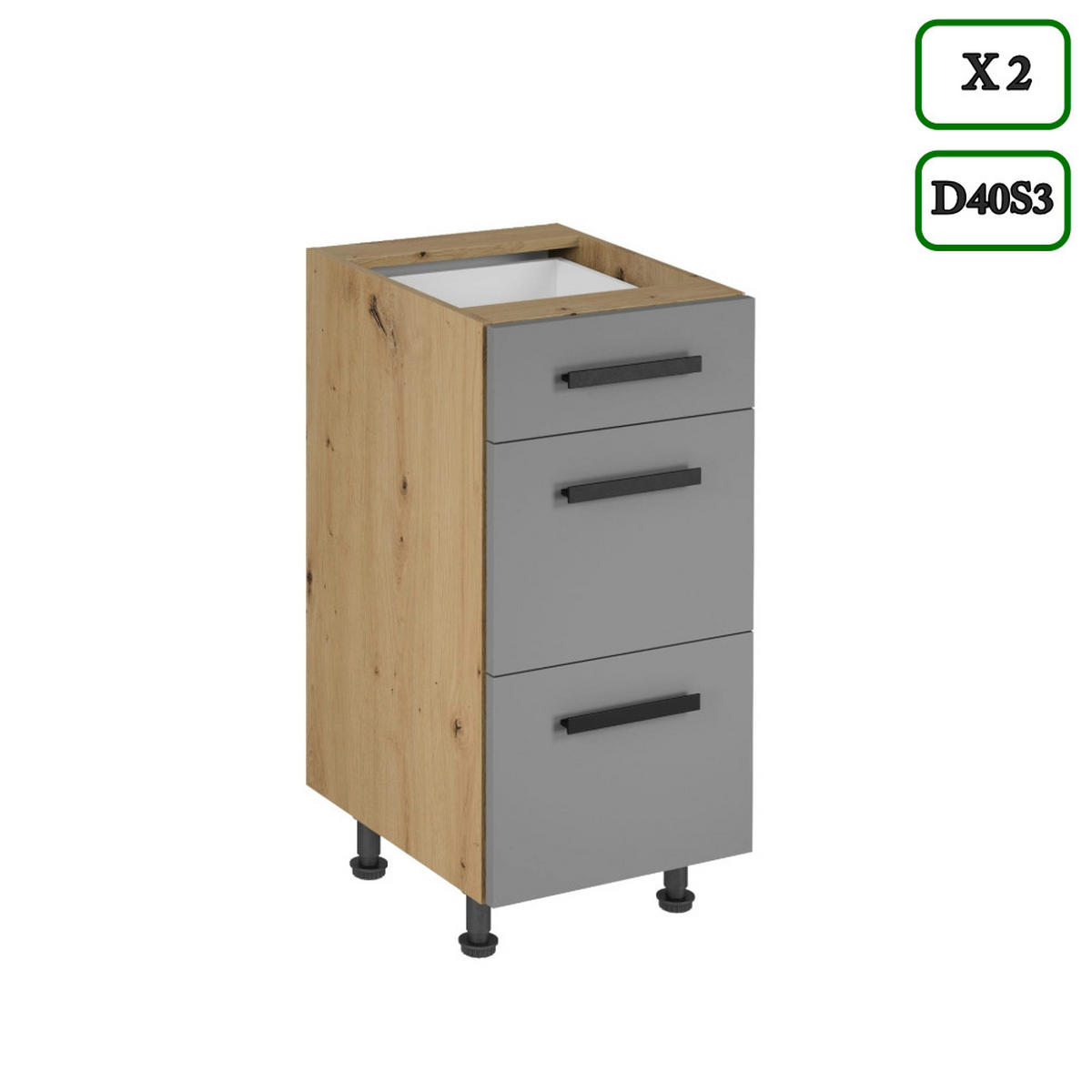 KÜCHENLEERBLOCK 280 cm - Langen K98-M280 - in Beige/Matt - Beige, Holz (280/212/60cm)