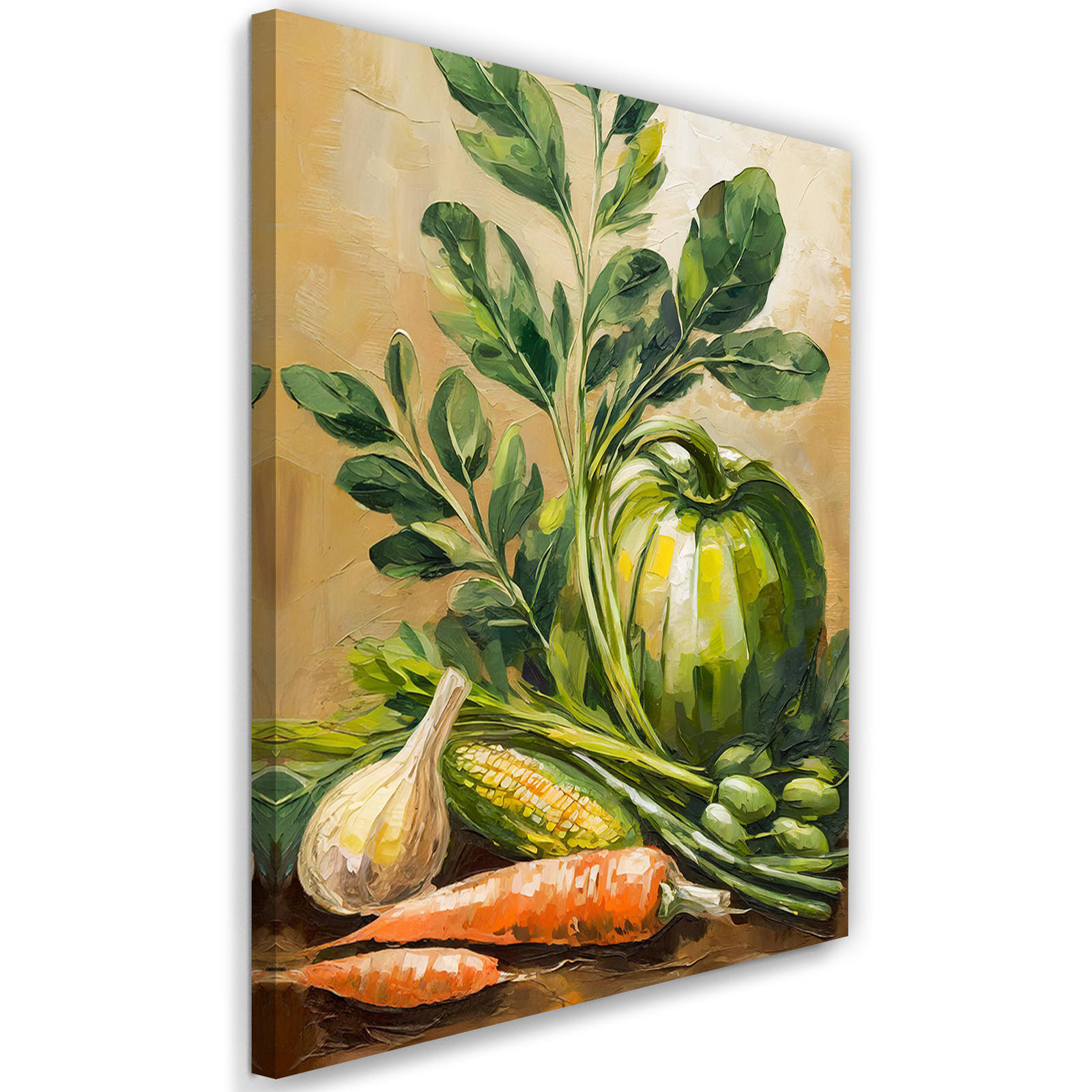 WANDBILD küche gemüse lebensmittel - Grün, Textil (40/60cm) - Feeby