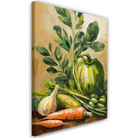 WANDBILD küche gemüse lebensmittel - Grün, Textil (40/60cm) - Feeby