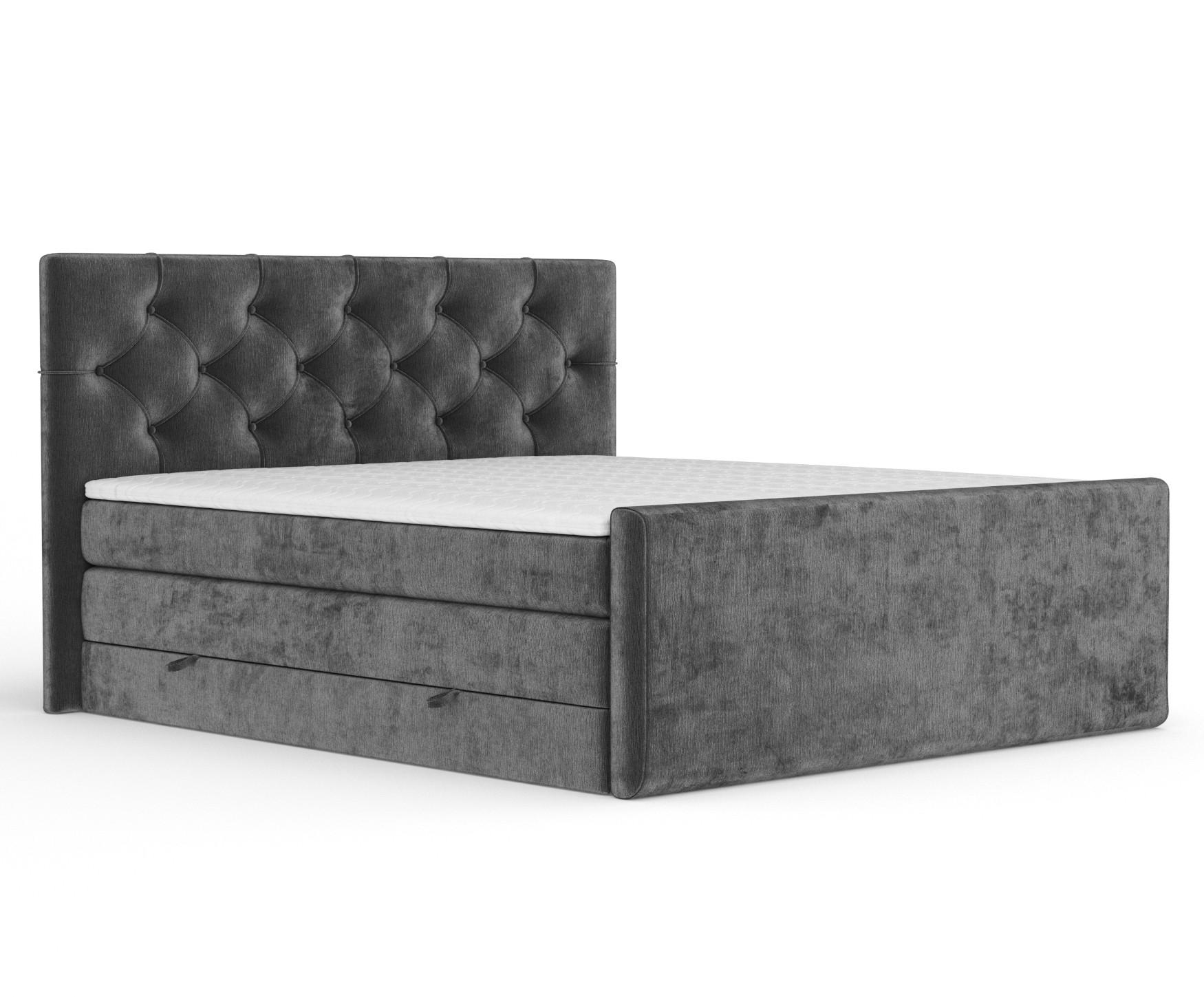 Maison de Reve Boxspringbett Anthrazit 200x200 cm