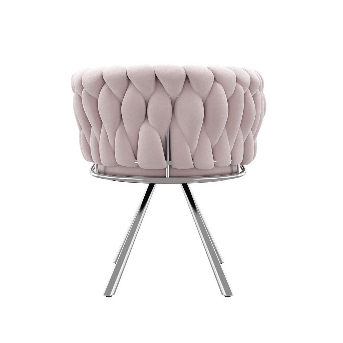 SCHMINKSTUHL 1St in Rosa mit vier Stützbeine aus Metall - Pink, Textil (54/72/59cm) - KOMHTOM