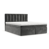 BOXBETT Lume 160/200 cm Grau im Kronos Stoff - Schwarz/Grau, Holz/Holzwerkstoff (160/200cm) - AltaBeds
