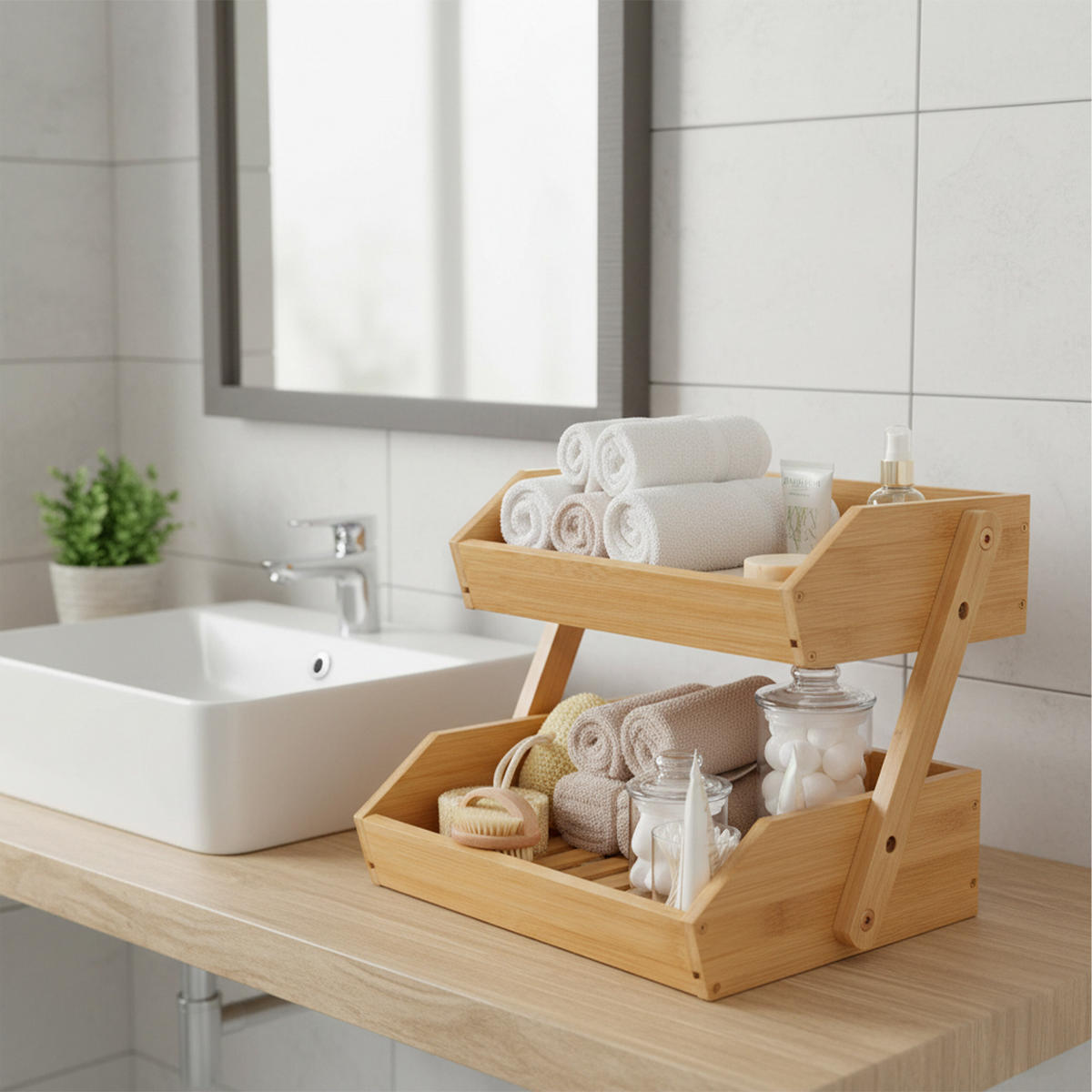 OBSTETAGERE - Braun, Holz/Metall (26.5cm) - Relaxdays