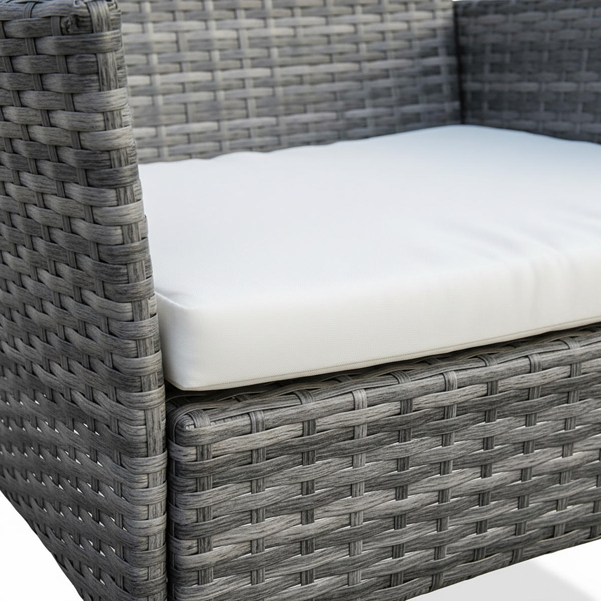 4-TLG.GARTENMÖBEL-SET - Grau, Glas/Kunststoff - Relaxdays