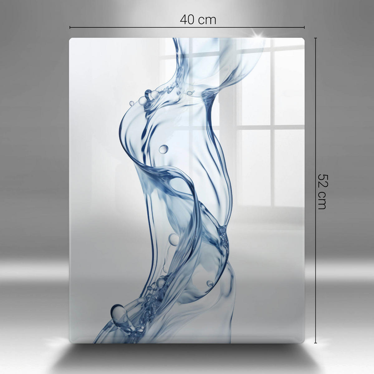 GLASPLATTE 40x52 cm Reines Wasser - Pastellgrün, Glas (40/52cm) - Wallfluent