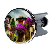 WASCHBECKENSTÖPSEL Toskana - Violett, Kunststoff/Metall (4/7/7cm) - Sanilo