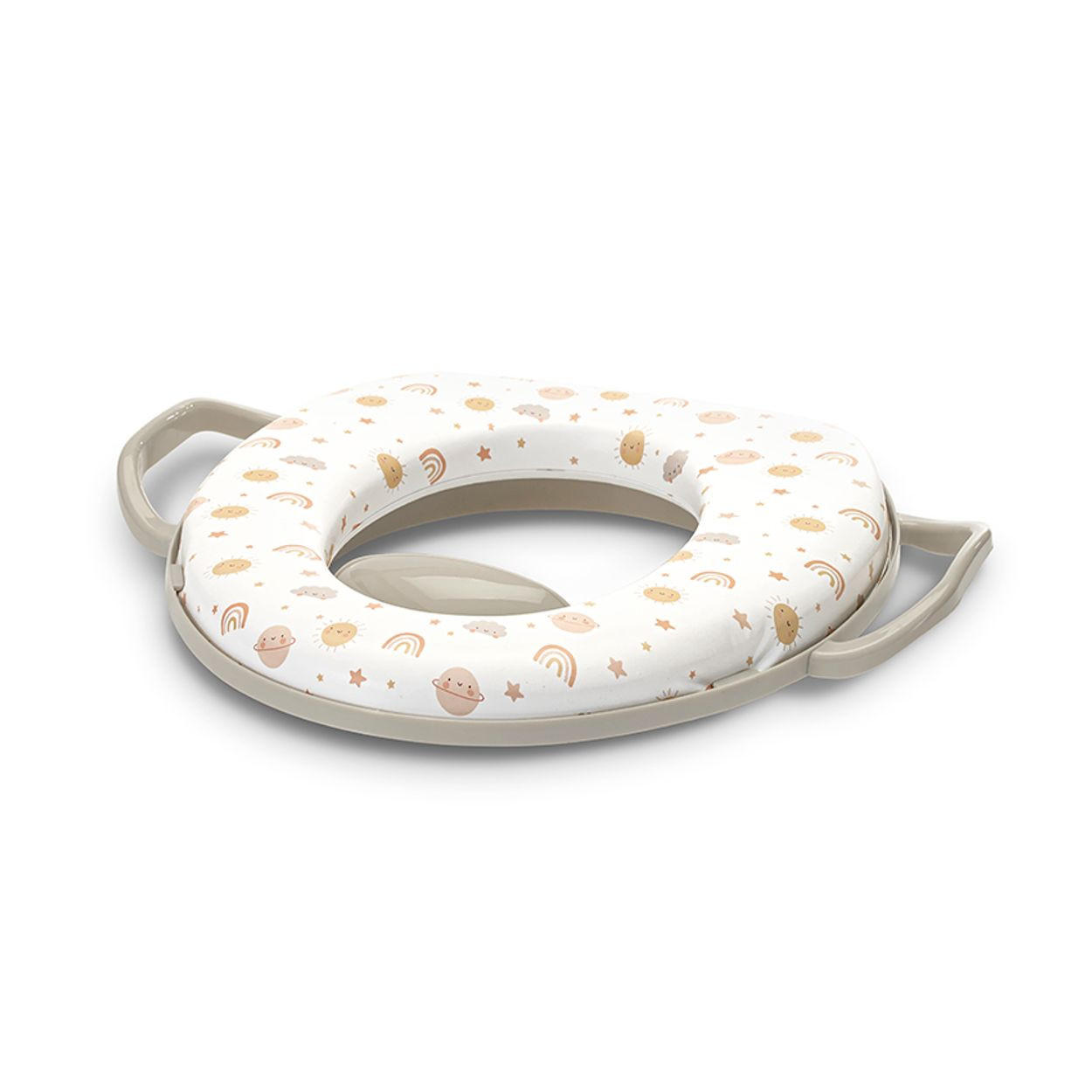 TOILETTENTRAINER 1013068 beige/braun Toilettensitz, Handgriffe, abnehmbares Sitzkissen, Spritzschutz - Beige, Kunststoff (34/30cm) - Lorelli