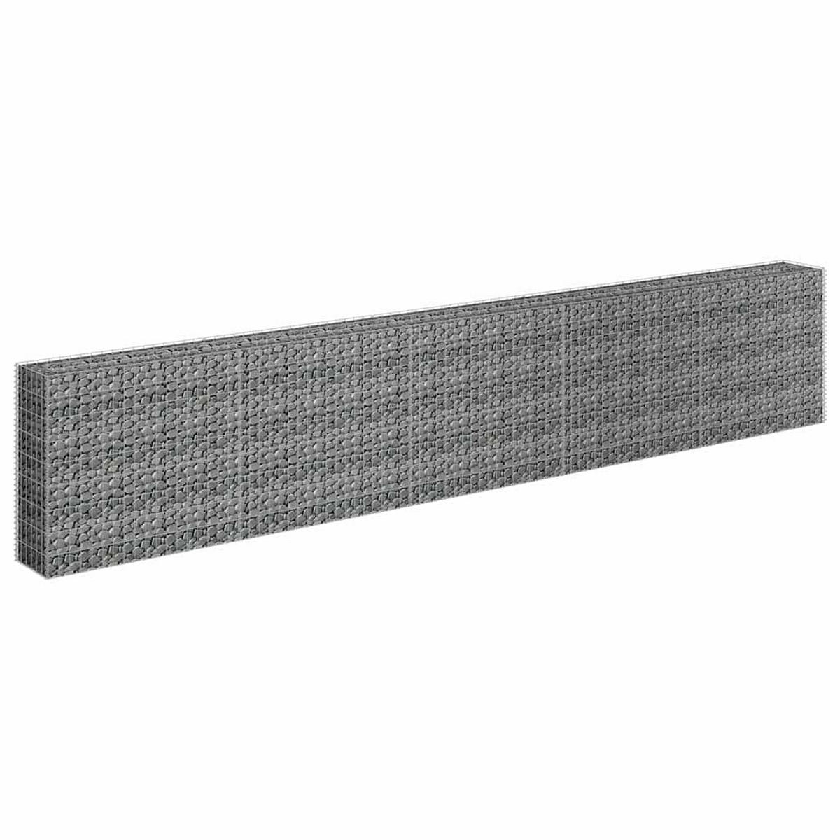 GABIONEN Hochbeet ROON aus Stahl | 450x30x90cm | Steinkorb Gabionengitter - Silberfarben, Metall (450/90/30cm) - DELUKE