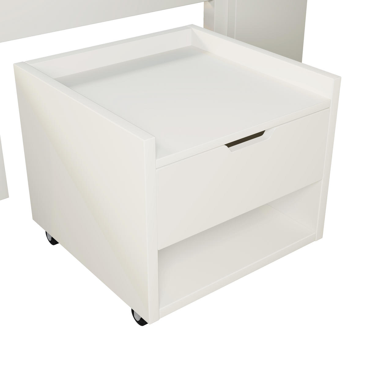 POLSTERBETT 90x200 cm in Weiß mit LED-Beleuchtung & Matratze - Weiß, Holzwerkstoff (90/200cm) - Modfu