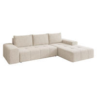 ECKSCHLAFSOFA Tonseo L, Seite: Rechts - Schwarz/Naturfarben, Holz/Kunststoff (275/173cm) - MIRJAN24