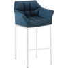 BARHOCKER Stoff Blau - Blau/Weiß, Textil/Metall (64/110/48cm) - CLP