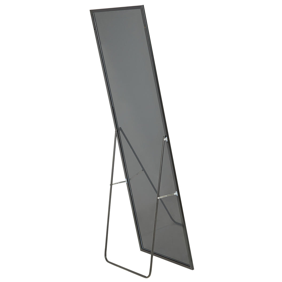 STEHSPIEGEL schwarz rechteckig 50/156 cm Beauvais - Schwarz, Metall (7/156/50cm) - Beliani