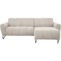 ECKSOFA Volare Mini ohne Schlaffunktion beige rechts, Storm-Stoff - Beige/Schwarz, Textil/Metall (256/165cm) - Beautysofa