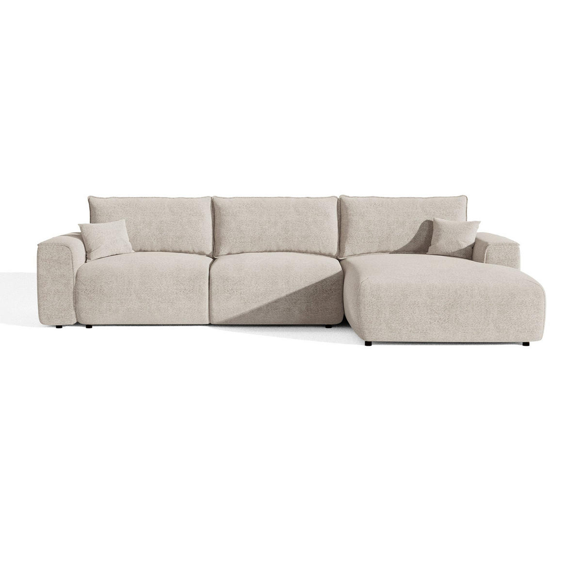 ECKSOFA rechtwinklig COMO Frottee Beige 297cm - Beige, Textil (297/167cm) - Premium Interiors