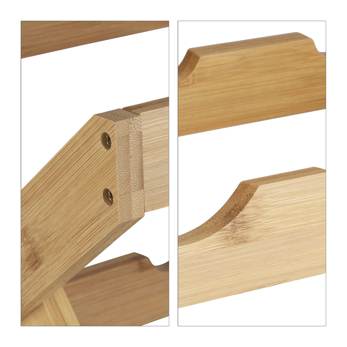 WEINREGAL - Hellbraun, Holz (36/22/20cm) - Relaxdays