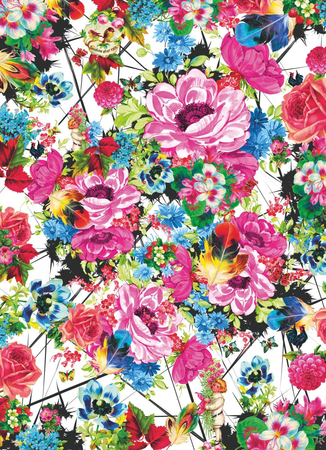 FOTOTAPETE Blumen 184 x 254 cm - Multicolor, Papier (184/254cm) - Sanders & Sanders