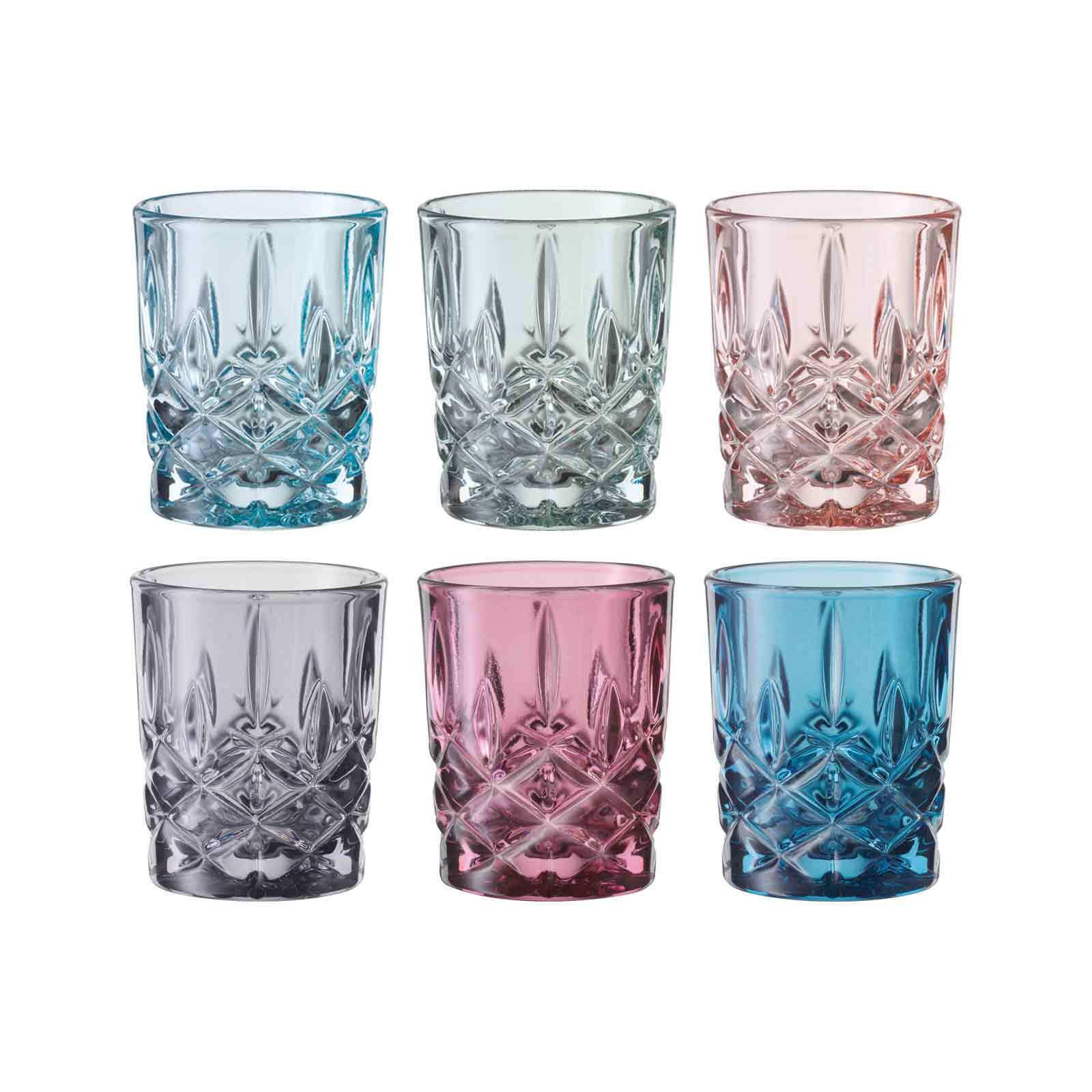 STAMPER MIXED COLORS Noblesse bunt 55 ml 6er Set - Multicolor, Glas (0.055L) - Nachtmann