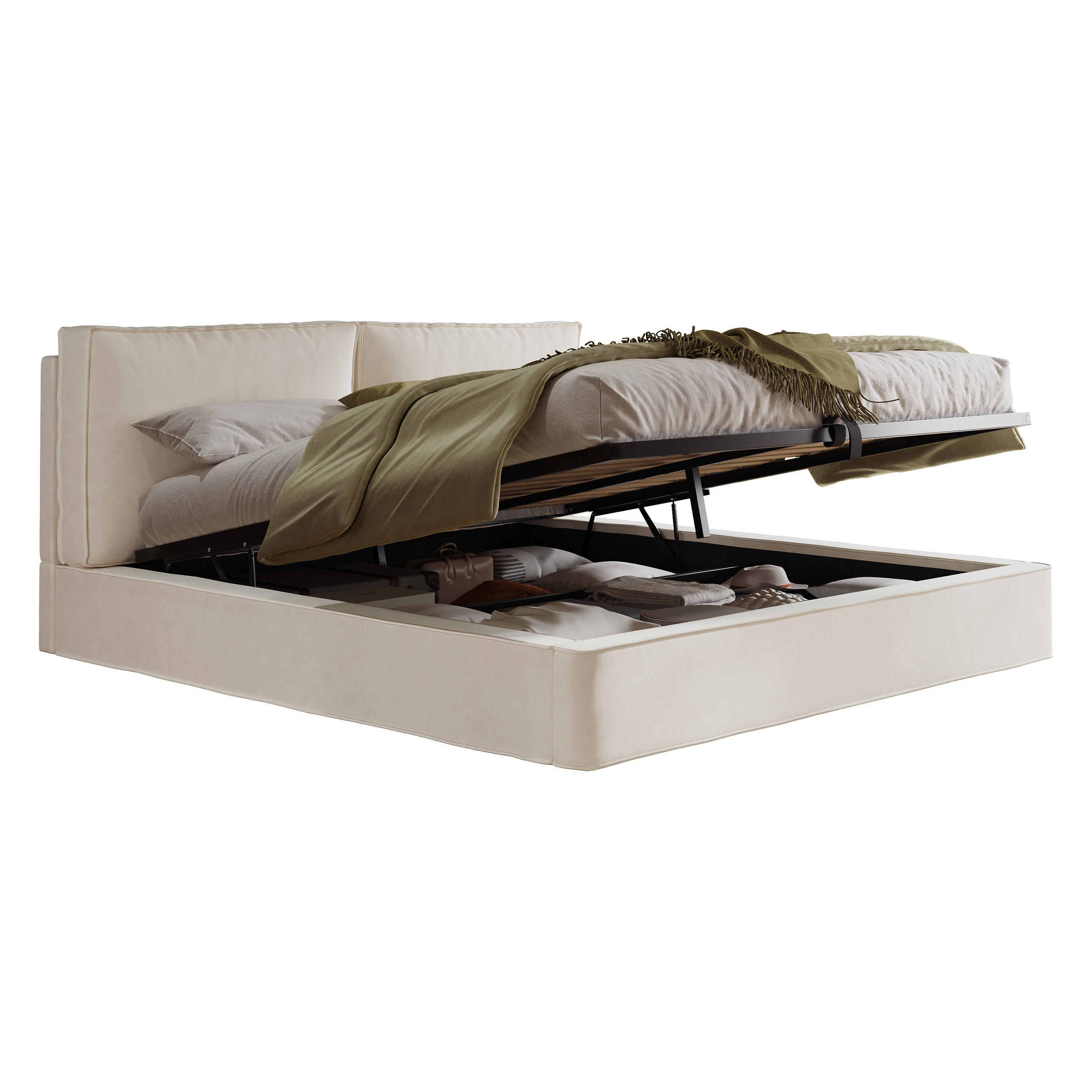 FLIEKS ČALOUNĚNÁ POSTEL 180x200 Béžová Samet Hydraulika