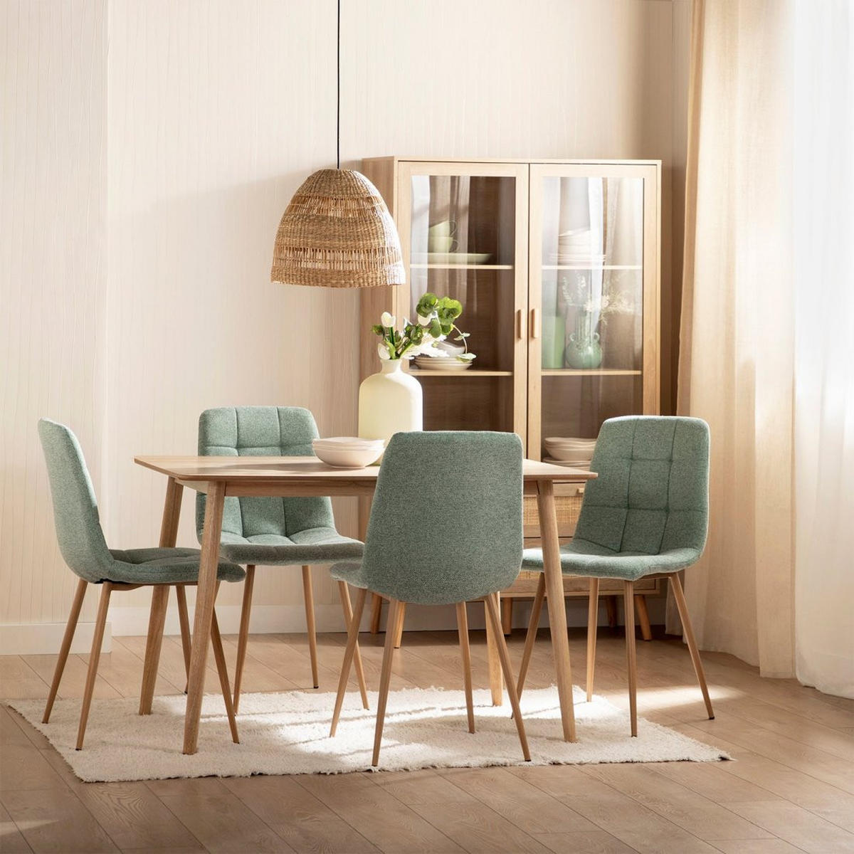 ESSZIMMERSTUHL Ailan Grün 43 cm x 88 cm - Grün, Textil (43/88/56cm) - Klast Home